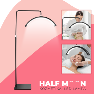 HALF MOON álló LED-es fekete kozmetikai lámpa, sminklámpa, szempillás lámpa állítható színhőmérséklettel