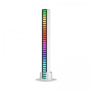 Hangvezérlésű RGB LED lámpa fehér (iOS, Android) (D08-RGB)