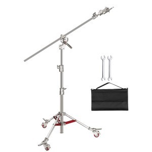Boom stand rozsdamentes acél állvány fékezhető kerekekkel, homokzsákkal, 2.16m + 2.18m  (LTL440)