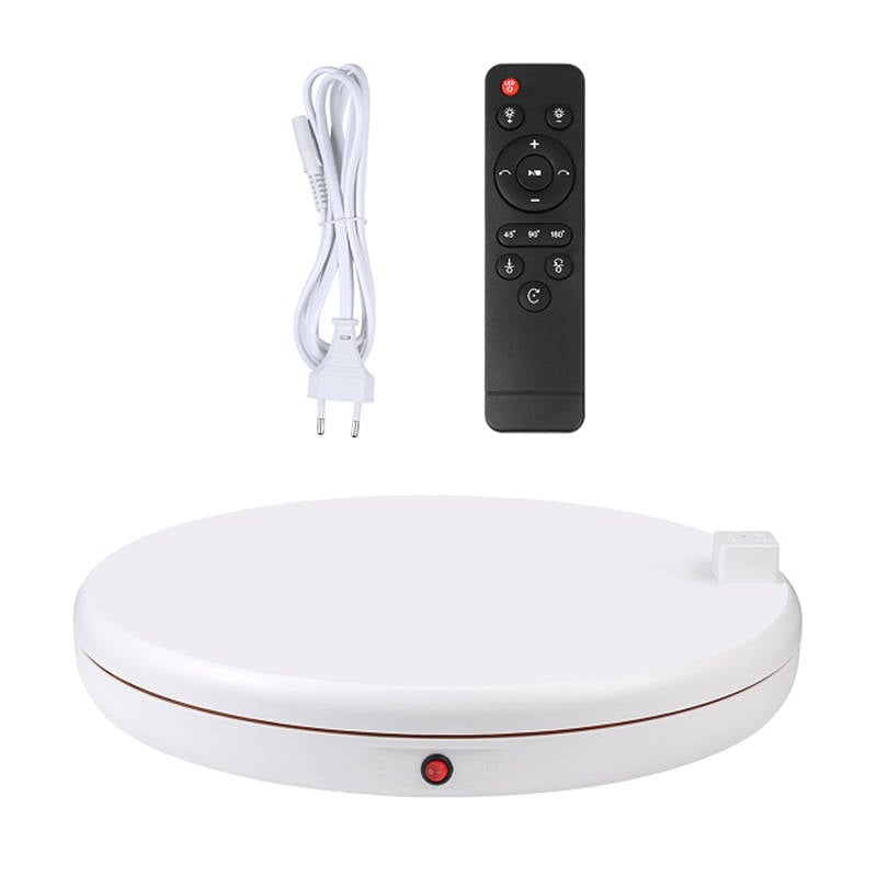PULUZ 360 fokos termékforgató 45cm fehér, hálózati csatlakozóval, távirányítóval, 100kg teherbírás (PU3148EU)-1