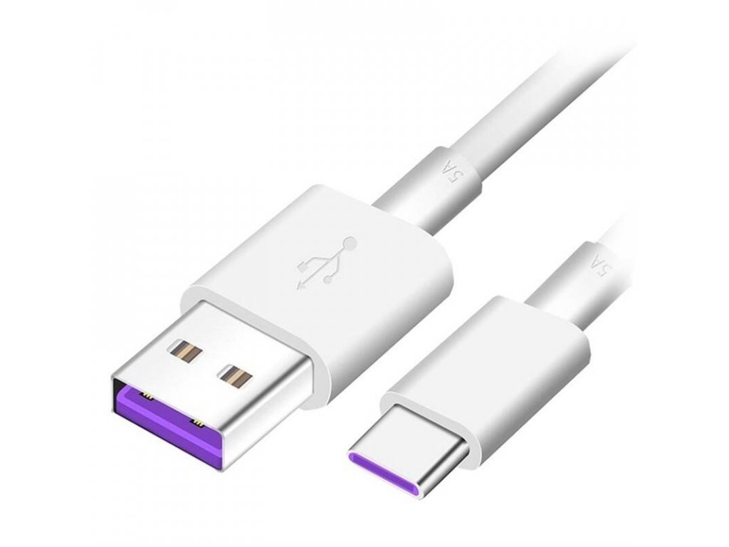 Huawei AP71 gyorstöltő USB-C adatkábel 5A 1 m fehér-0