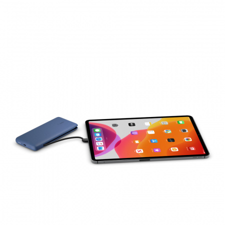 Belkin BoostCharge Plus USB-C Powerbank 10000 mAh, PD 18W kék integrált USB-C és Lightning kábelekkel (BPB006btBLU)-3