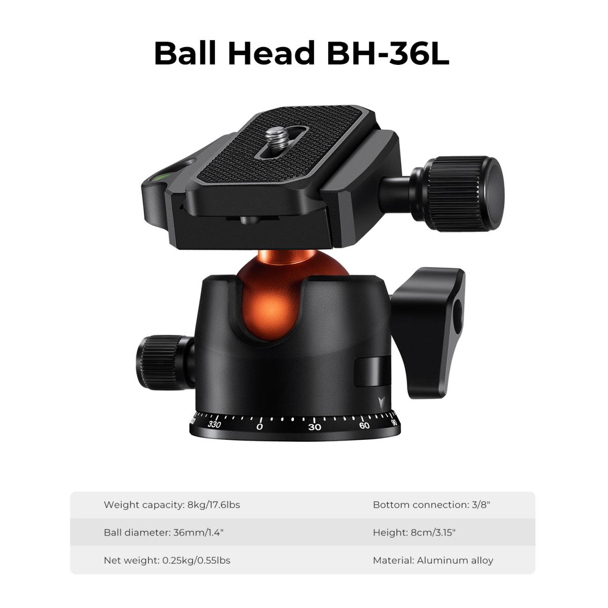 KF Concept K254C2+BH-36L karbon fényképező állvány, tripod gömbfejjel (KF09.123)-1