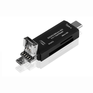ROCKETEK 3 az 1-ben USB-A, USB Type-C, Micro USB kártyaolvasó SD, micro SD fekete (RT-CR11)