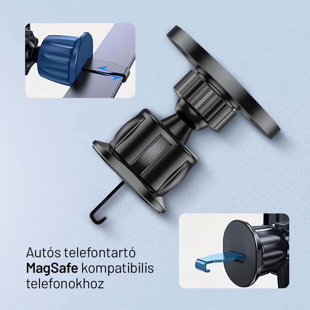 Alphajack MAG S1 mágneses telefontartó szellőzőre (Magsafe kompatibilis) autós-5