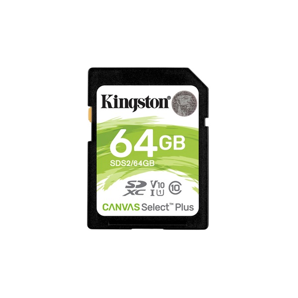 KINGSTON Memóriakártya SDXC 64GB Canvas Select Plus 100R C10 UHS-I U1 V10-0