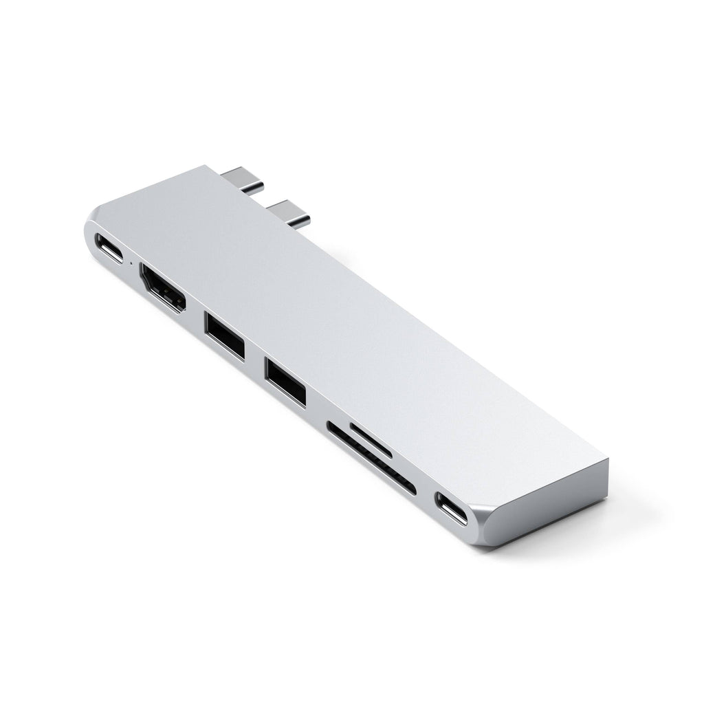 Satechi PRO HUB SLIM (1xUSB4, 1xHDMI, 2xUSB-A, SD/MicroSD, UHS-I akár 104MB/s, SD/SDHC/SDXC 2TB-ig, 1xUSB-C) - ezüst-0