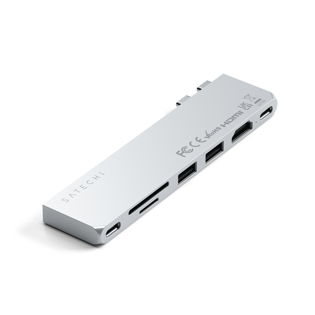 Satechi PRO HUB SLIM (1xUSB4, 1xHDMI, 2xUSB-A, SD/MicroSD, UHS-I akár 104MB/s, SD/SDHC/SDXC 2TB-ig, 1xUSB-C) - ezüst-5