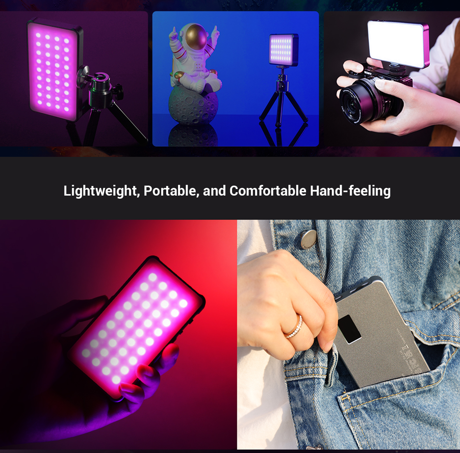 SmallRig Vibe P96L RGB Video Light, LED lámpa, videólámpa + állvány (Tripod plus edition) (3681B)-5