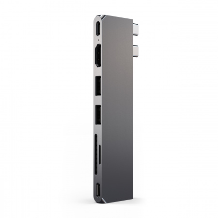 Satechi PRO HUB SLIM (1xUSB4, 1xHDMI, 2xUSB-A, SD/MicroSD, UHS-I akár 104MB/s, SD/SDHC/SDXC 2TB-ig, 1xUSB-C) - asztroszürke-5