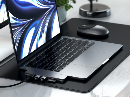Satechi PRO HUB SLIM (1xUSB4, 1xHDMI, 2xUSB-A, SD/MicroSD, UHS-I akár 104MB/s, SD/SDHC/SDXC 2TB-ig, 1xUSB-C) - asztroszürke-4