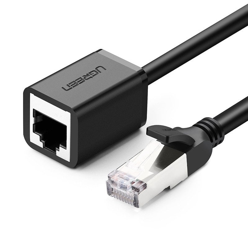 UGREEN hálózati kábel RJ45 Ethernet hosszabbító, kat. 6, FTP, 5m-es fém dugóval (fekete)-0