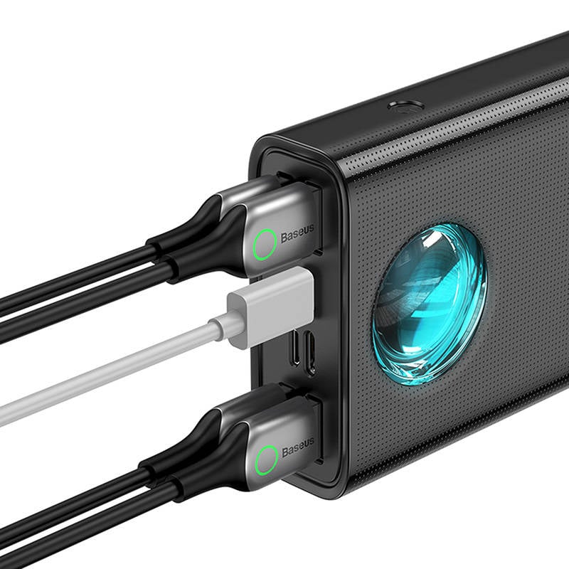 Baseus Amblight Powerbank 30000mAh, 4xUSB, USB-C, 65W (fekete)-3