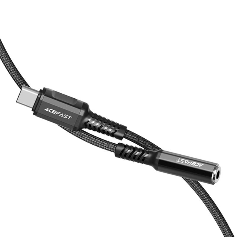 Acefast C1-07 USB-C - mini jack 3.5mm átalakító adapter 18cm (fekete)-1
