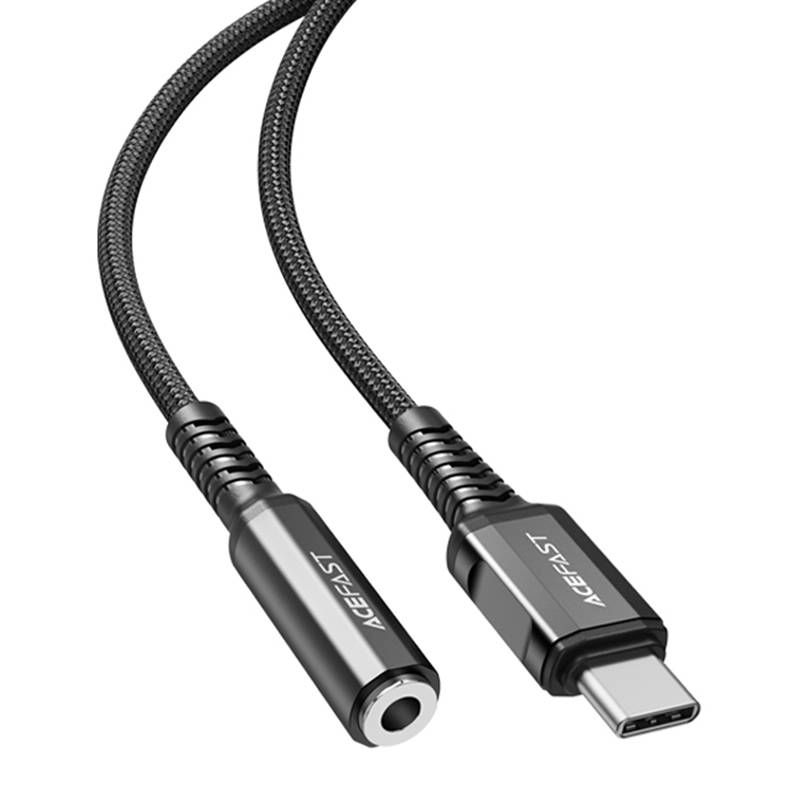 Acefast C1-07 USB-C - mini jack 3.5mm átalakító adapter 18cm (fekete)-2