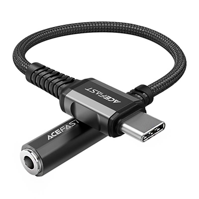 Acefast C1-07 USB-C - mini jack 3.5mm átalakító adapter 18cm (fekete)-0