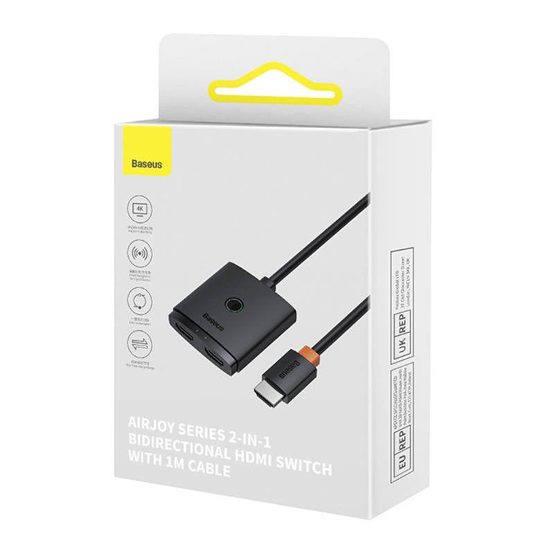 Baseus HDMI Switch elosztó adapter 1m-6