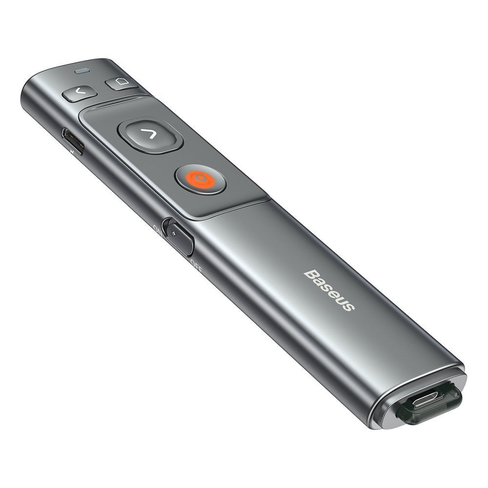 Baseus Orange Dot lézermutató távirányító számítógépes prezentációhoz, beépített akkumulátor szürke (WKCD000013) lézer pointer-2