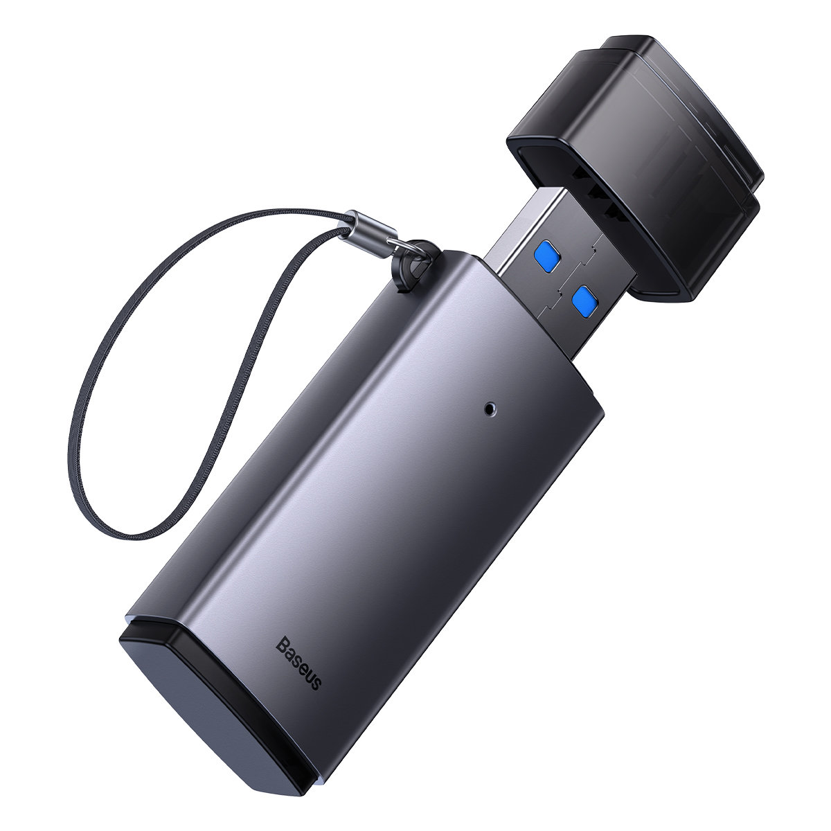 Baseus Lite Series adapter SD / TF USB memóriakártya olvasó szürke (WKQX060013)-1