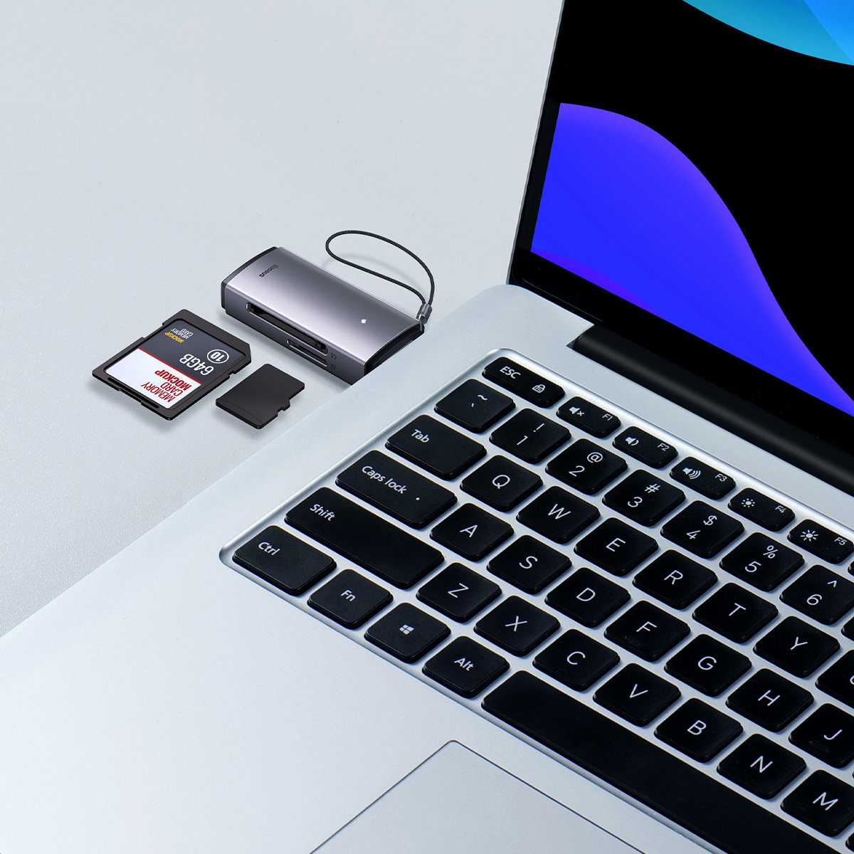Baseus Lite Series adapter SD / TF USB memóriakártya olvasó szürke (WKQX060013)-4
