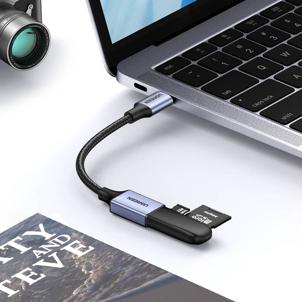 Ugreen OTG adapter kábel USB-C - USB-A 5Gb/s 0.15m fekete (US378)-3