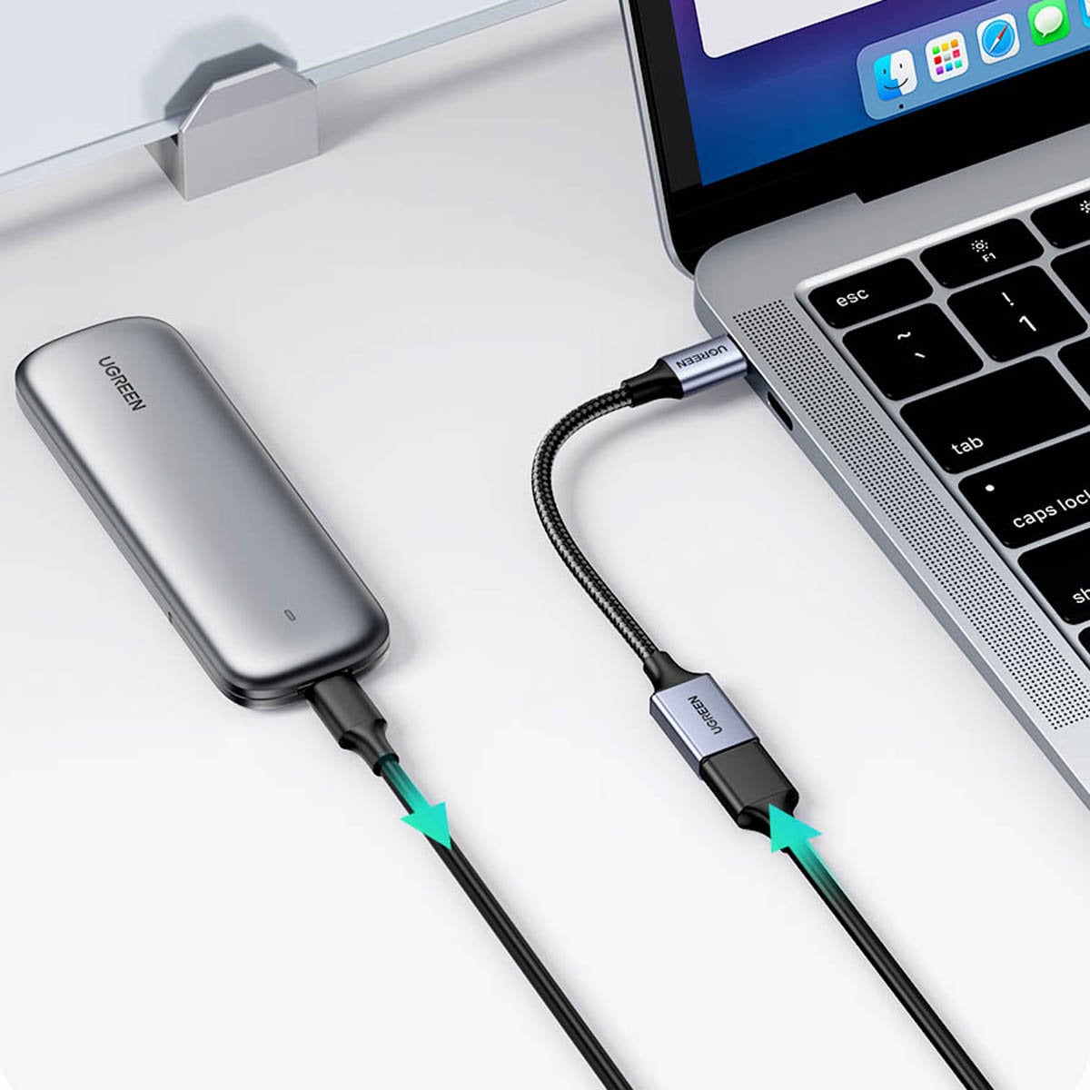 Ugreen OTG adapter kábel USB-C - USB-A 5Gb/s 0.15m fekete (US378)-8