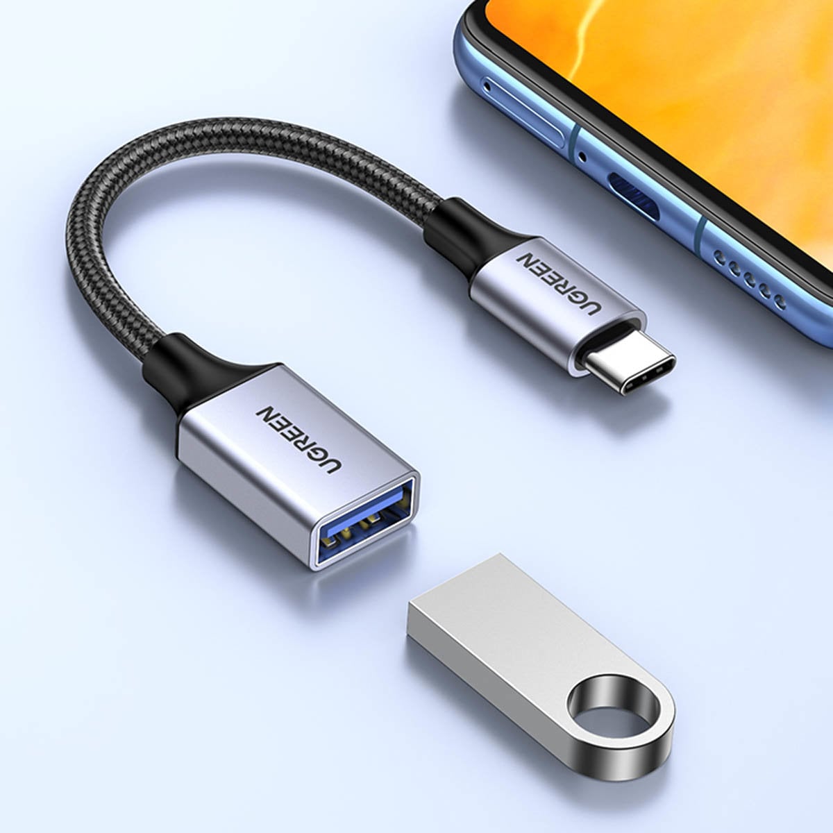 Ugreen OTG adapter kábel USB-C - USB-A 5Gb/s 0.15m fekete (US378)-7