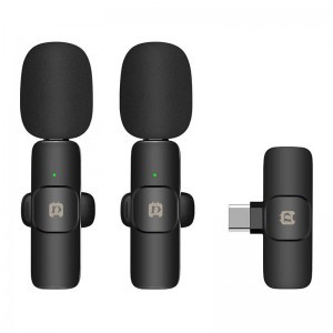 PULUZ vezeték nélküli mikrofon (2 adó + 1 vevő) USB-C csatlakozással (PU3151B)
