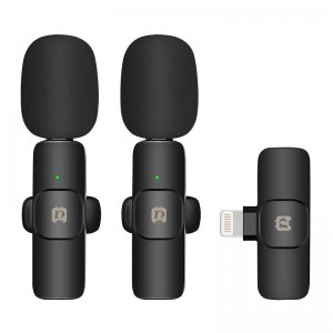 PULUZ vezeték nélküli mikrofon (2 adó + 1 vevő iOS) lightning csatlakozással (PU3150B)