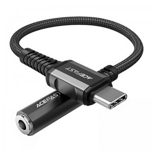 Acefast C1-07 USB-C - mini jack 3.5mm átalakító adapter 18cm (fekete)