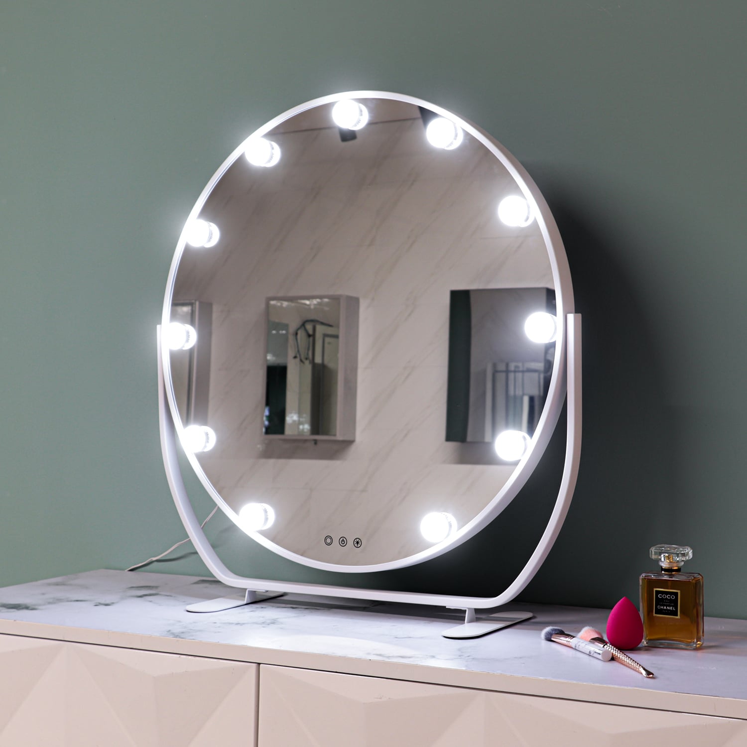 Hollywood tükör, sminkes tükör, LED sminktükör fehér 50cm (DP337)-0