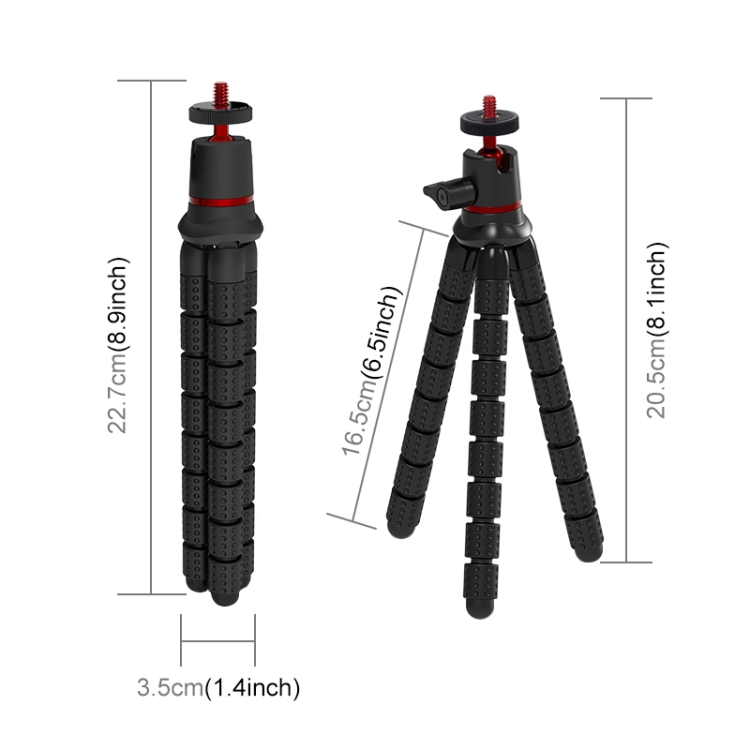 PULUZ flexibilis, rugalmas állvány gömbfejjel fényképezőgéphez, akciókamerához, mobiltelefonhoz bluetooth kioldóval (PU860)-1
