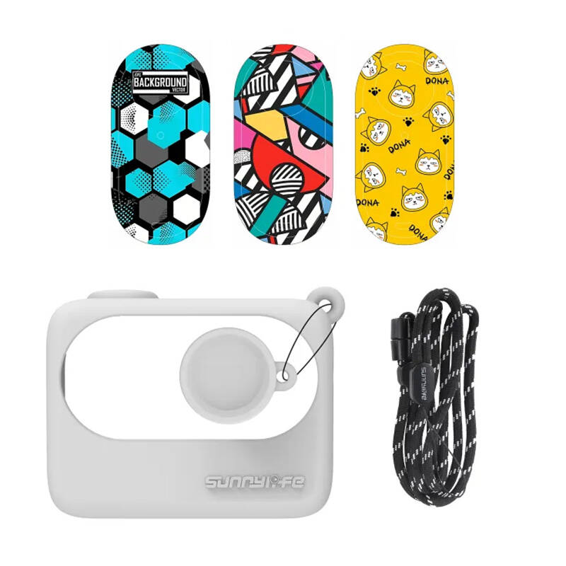 Sunnylife Insta360 GO 3 védőtok pánttal és matricákkal fehér (IST-BHT595-W)-0