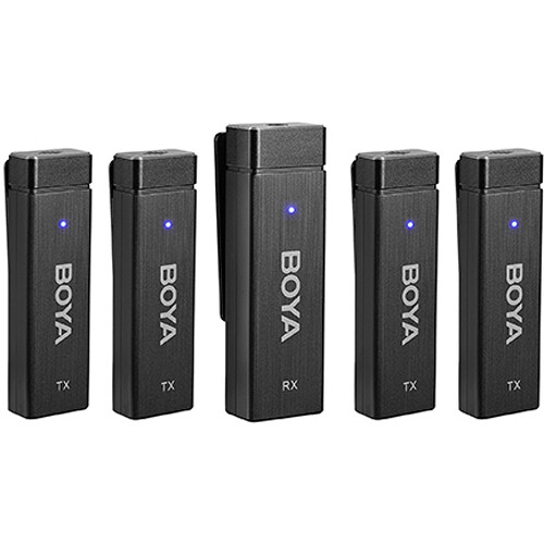 BOYA BY-W4 2.4GHz Univerzális vezeték nélküli mikrofon szett (1+4)-0