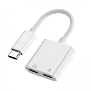 USB Type-C audio elosztó adapter DAC USB-C + USB-C PD 60W