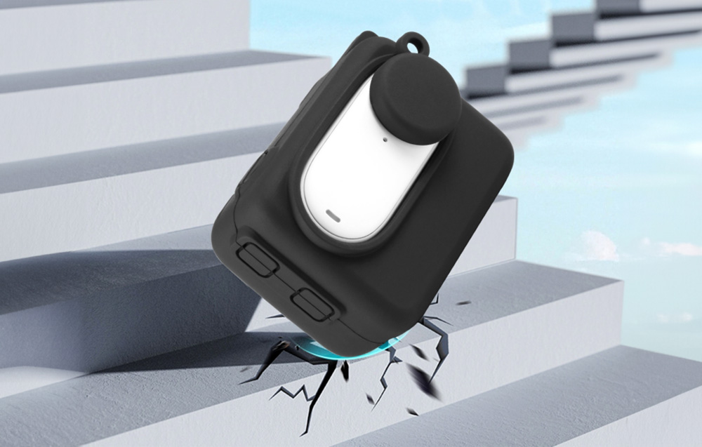 PULUZ szilikon védőtok lencsevédő sapkával Insta360 GO 3 sportkamerához (PU876B)-3