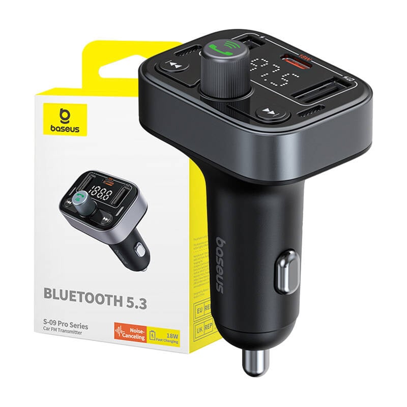 Baseus S-09 Pro Bluetooth  FM Transmitter fekete (C10762200113-00)-0