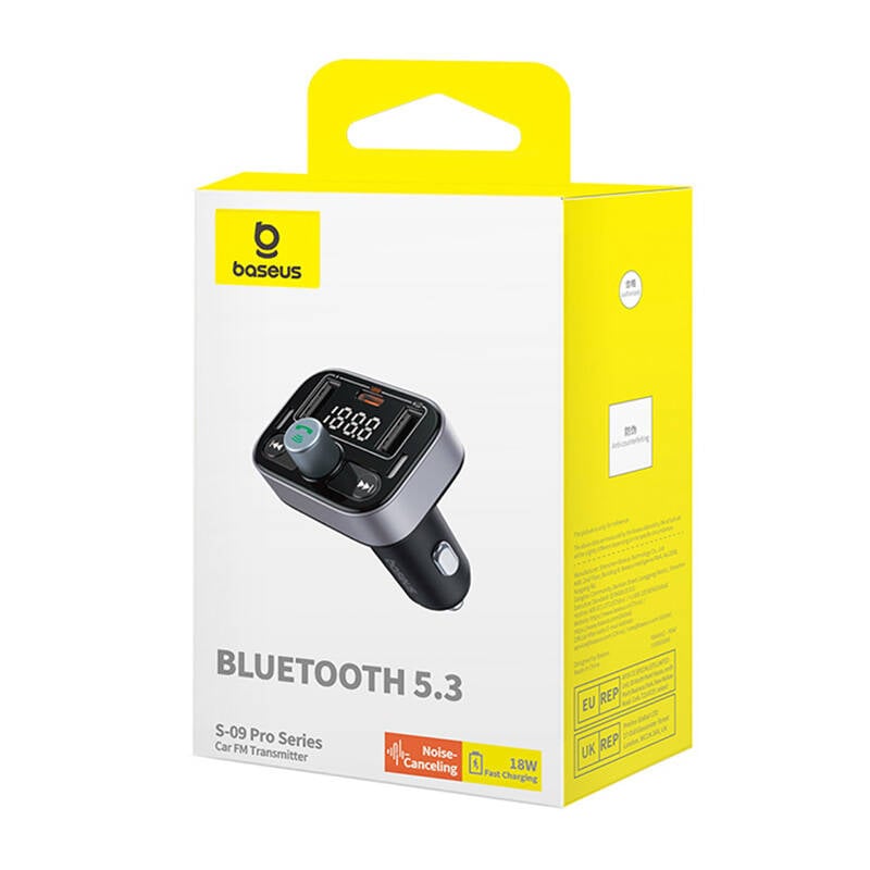 Baseus S-09 Pro Bluetooth  FM Transmitter fekete (C10762200113-00)-6