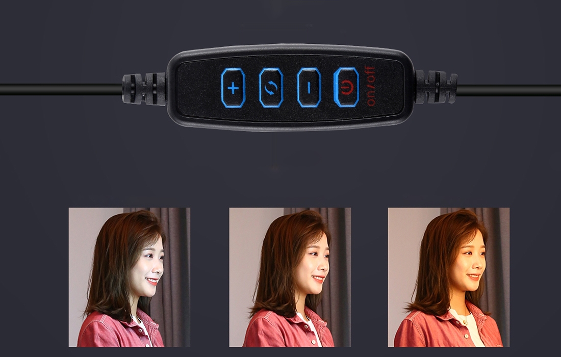 PULUZ LED-es körfény, körlámpa 3db telefontartóval, bluetooth távirányítóval, állvánnyal (PKT3070B)-2
