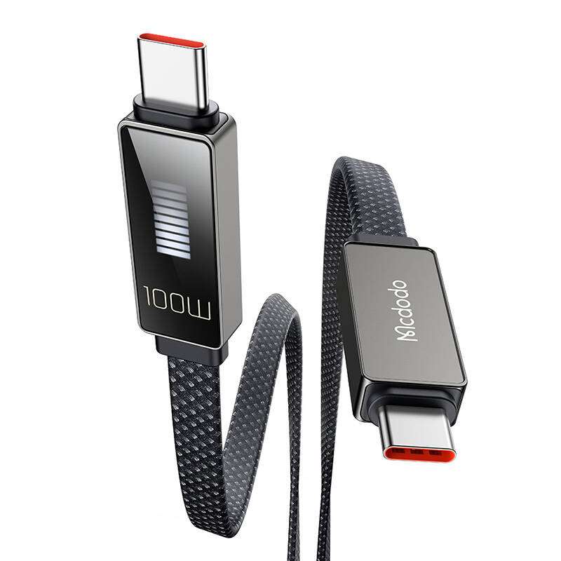 Mcdodo CA-4470 USB-C - USB-C kábel kijelzővel 100W 1.2m (fekete)-0
