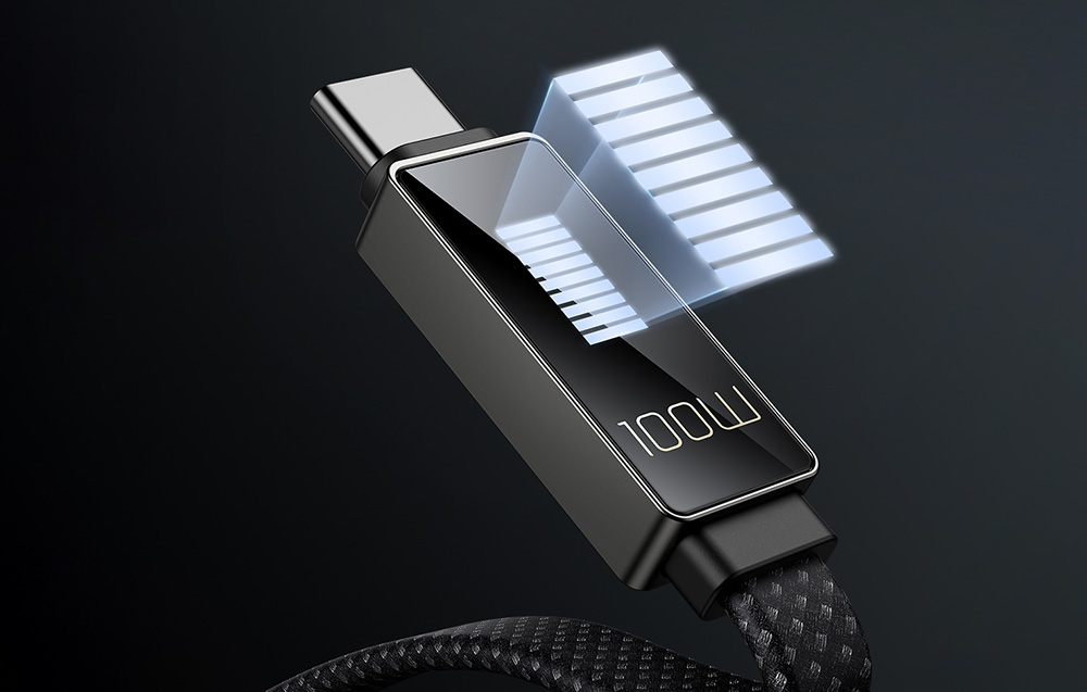 Mcdodo CA-4470 USB-C - USB-C kábel kijelzővel 100W 1.2m (fekete)-6
