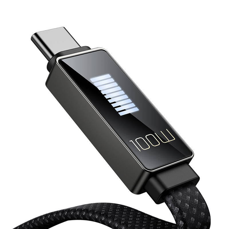 Mcdodo CA-4470 USB-C - USB-C kábel kijelzővel 100W 1.2m (fekete)-1