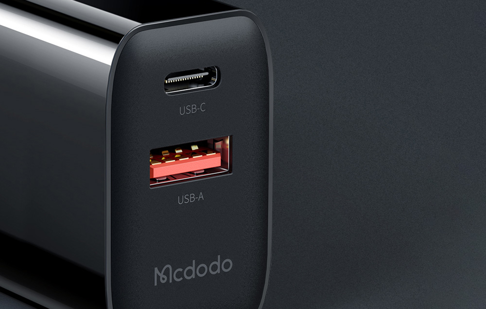 Mcdodo CH-0921 USB-A + USB-C hálózati töltő adapter GaN 33W (fekete)-6