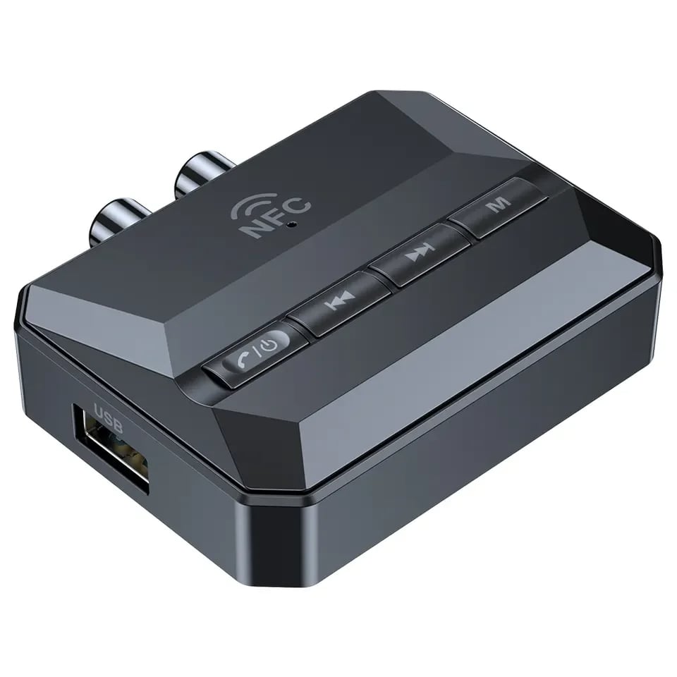 HIGI T59 bluetooth audio vevő AUX 3.5mm adapter + microSD, USB-A, USB-C, RCA, NFC csatlakozással-0