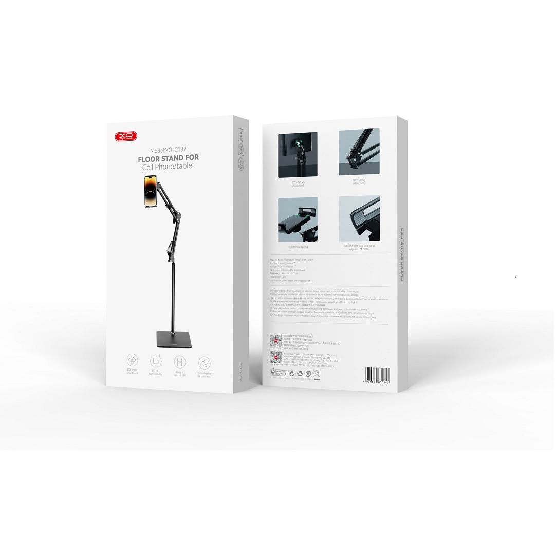 XO telefon, tablet álló tartóállvány C137 fekete 135cm-3