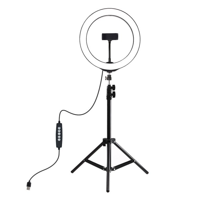 PULUZ RGBW körfény, körlámpa, ringlight LED világítással 26cm átmérő, 110cm állvánnyal (PKT3044)-0