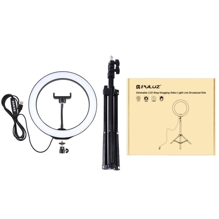 PULUZ RGBW körfény, körlámpa, ringlight LED világítással 26cm átmérő, 110cm állvánnyal (PKT3044)-1