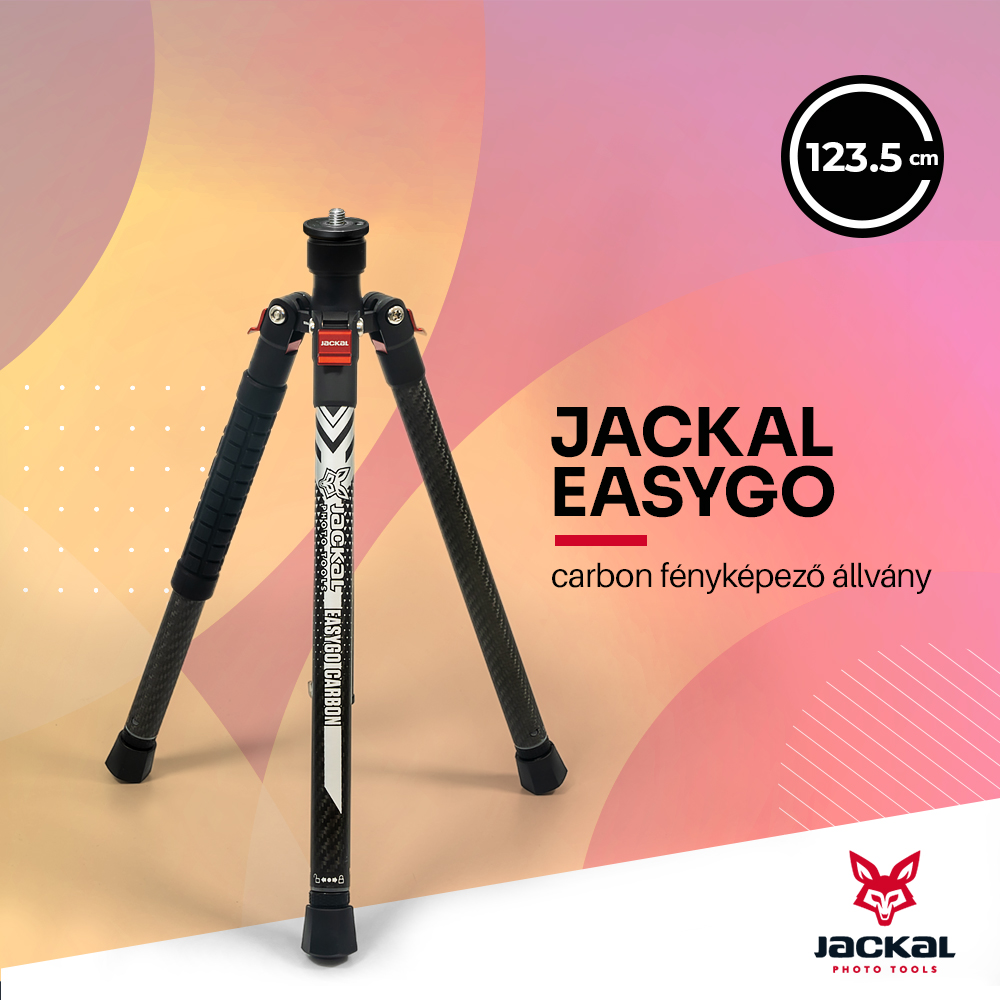 Jackal EasyGo Karbon fényképező állvány fej nélkül-0