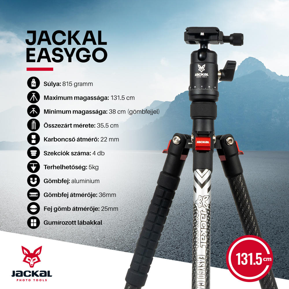 Jackal EasyGo Karbon fényképező állvány-1