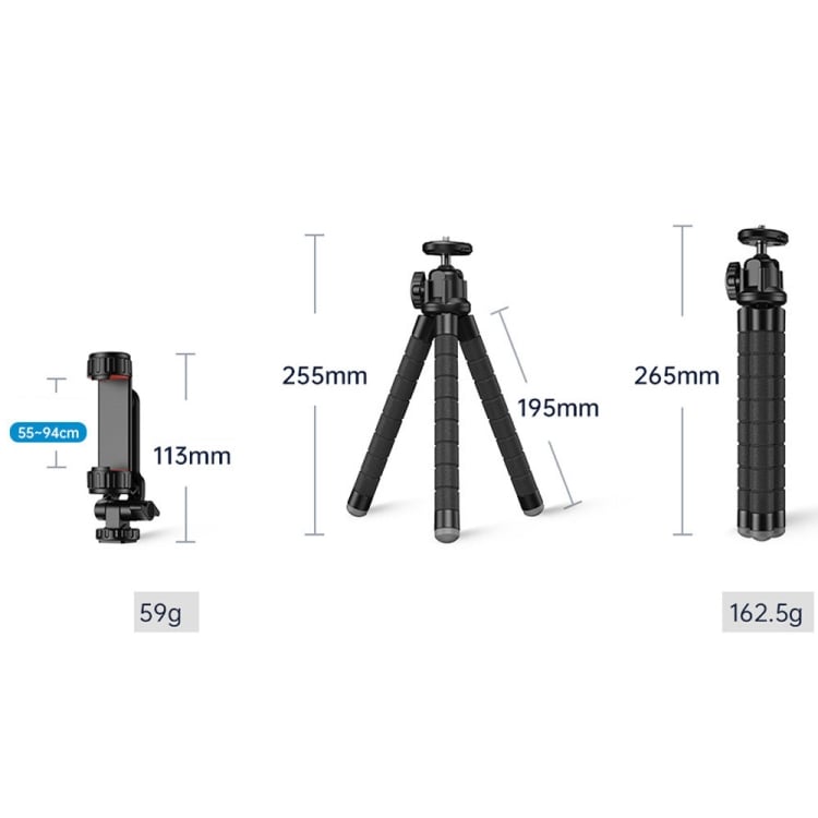 Apexel APL-JJ025 flexibilis tripod, állvány mobiltelefonhoz, akciókamerához bluetooth kioldóval-3